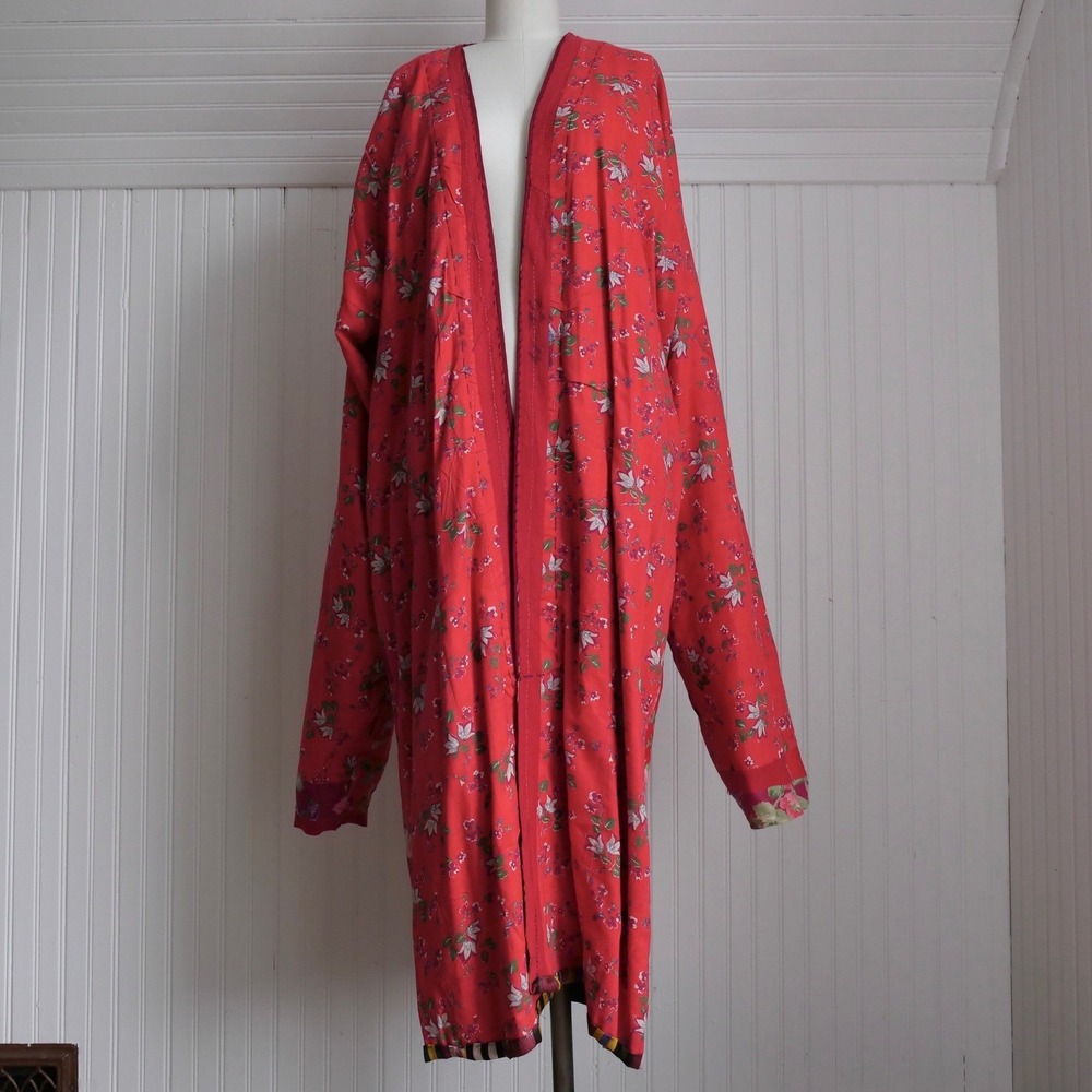AMAZING antique Uzbekistan ikat dyed silk and calico cotton reversible jacket - Picture 6 of 14